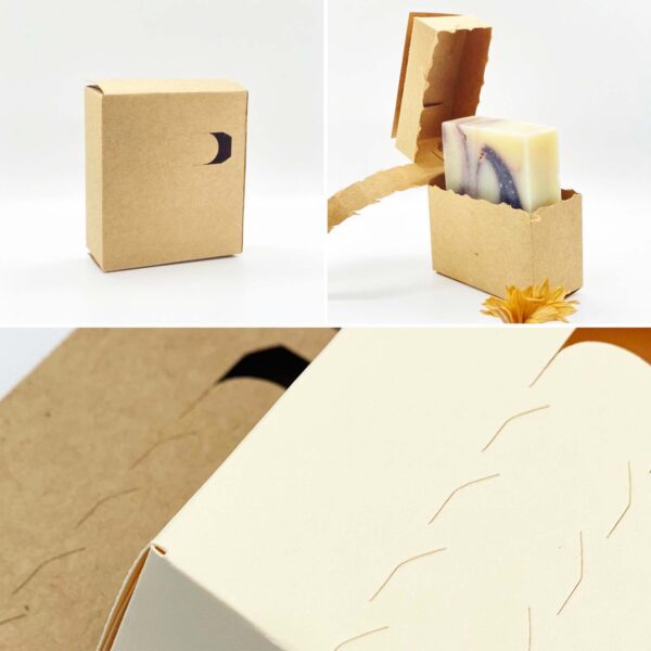 Soap Boxes with Tear-off Strip, Kraft and Cream