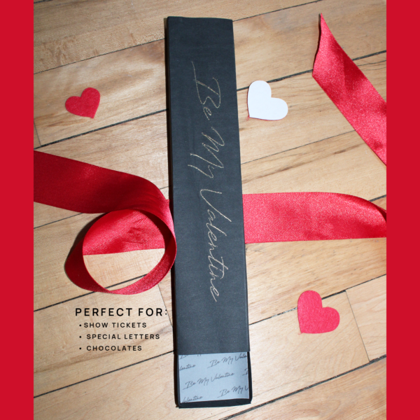 Black Leather Valentine's Day Gift Slider Box by UX BOXES