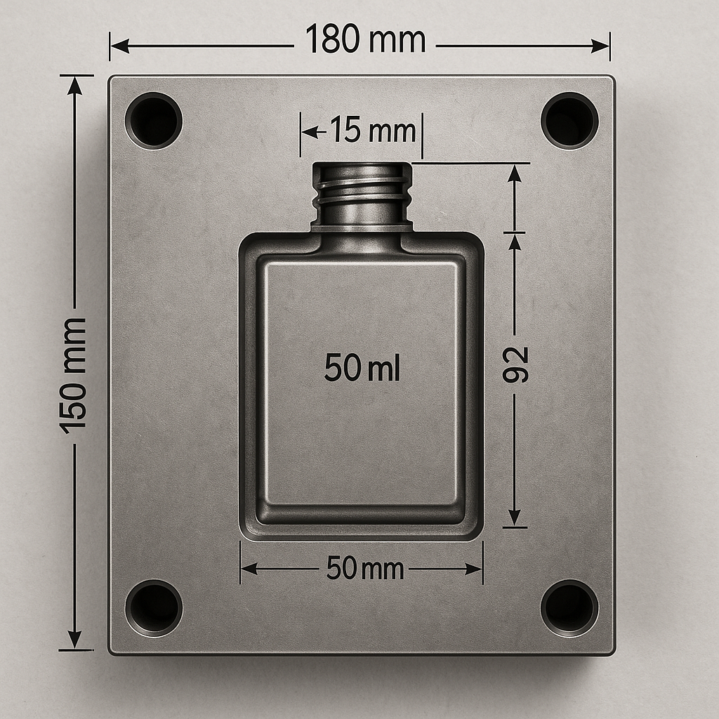 plastic product mold for a perfume bottle